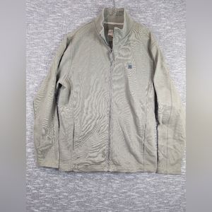 Quiksilver Waterman Full Zip Sweater Mens Large Mock Neck Green